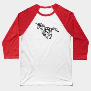 Geometric Low Poly Unicorn Baseball T-Shirt